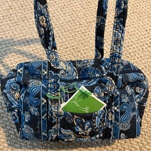 Vera Bradley Windsor Navy Blue Paisley Quilted Shoulder Bag